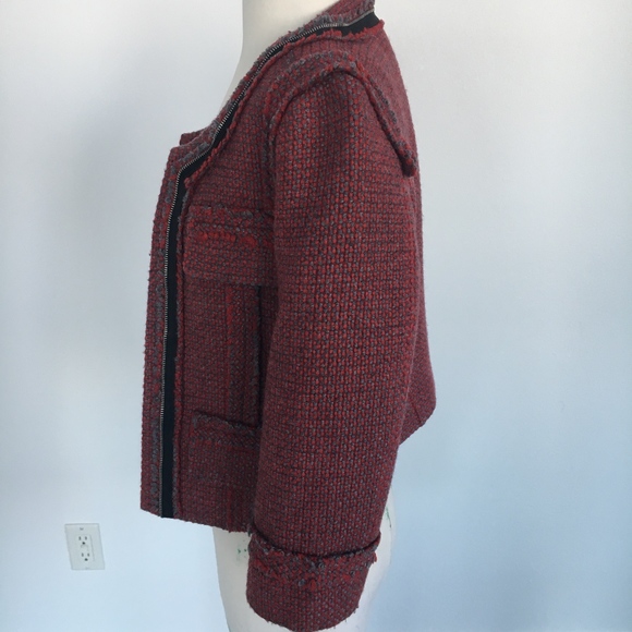 Hinge Tweed Blazer with Zipper Detail - Picture 4 of 7